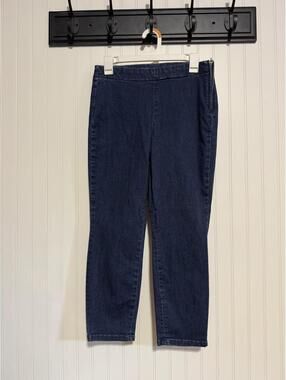 Talbots Heritage Ankle Side Zip Jeans Dark Wash Petite 8P